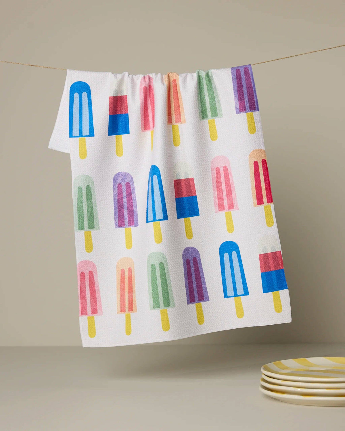 Poppy Popsicles Tea Towel by Geometry
