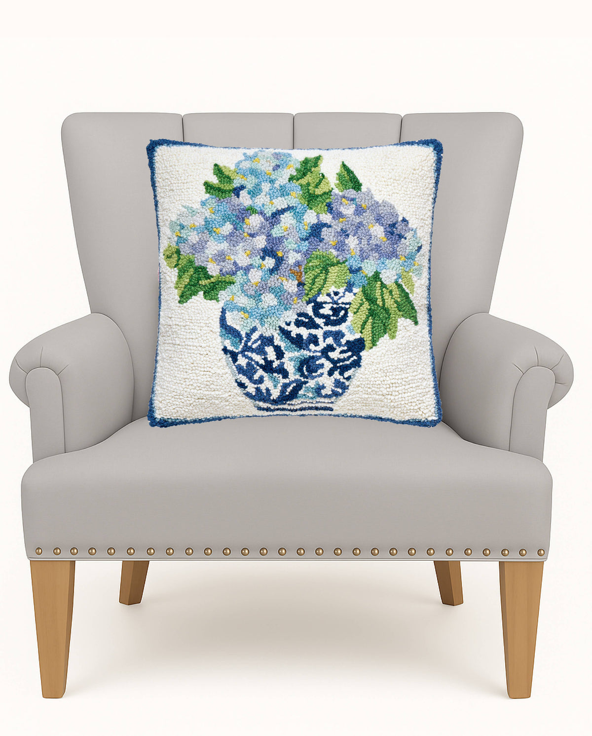 Rhapsody In Blue II Hook Pillow - Sally Eckman Roberts - The Preppy Bunny