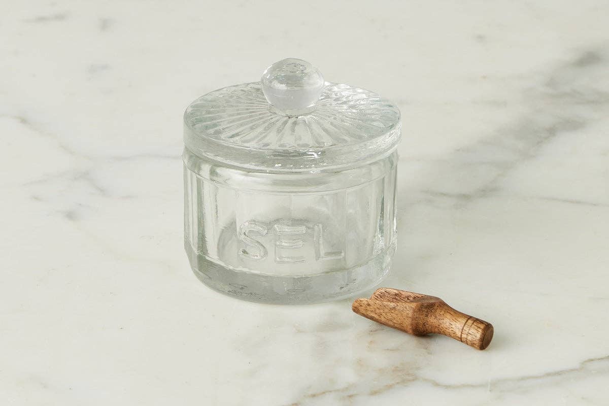 Bistro Glass Salt Cellar with Scoop - The Preppy Bunny