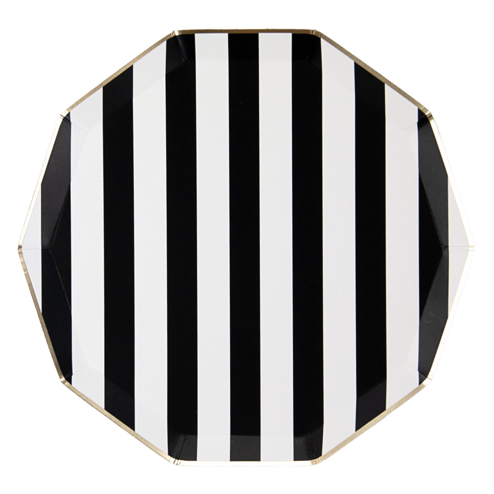 BLACK NOIR SIGNATURE CABANA STRIPE PLATES - The Preppy Bunny