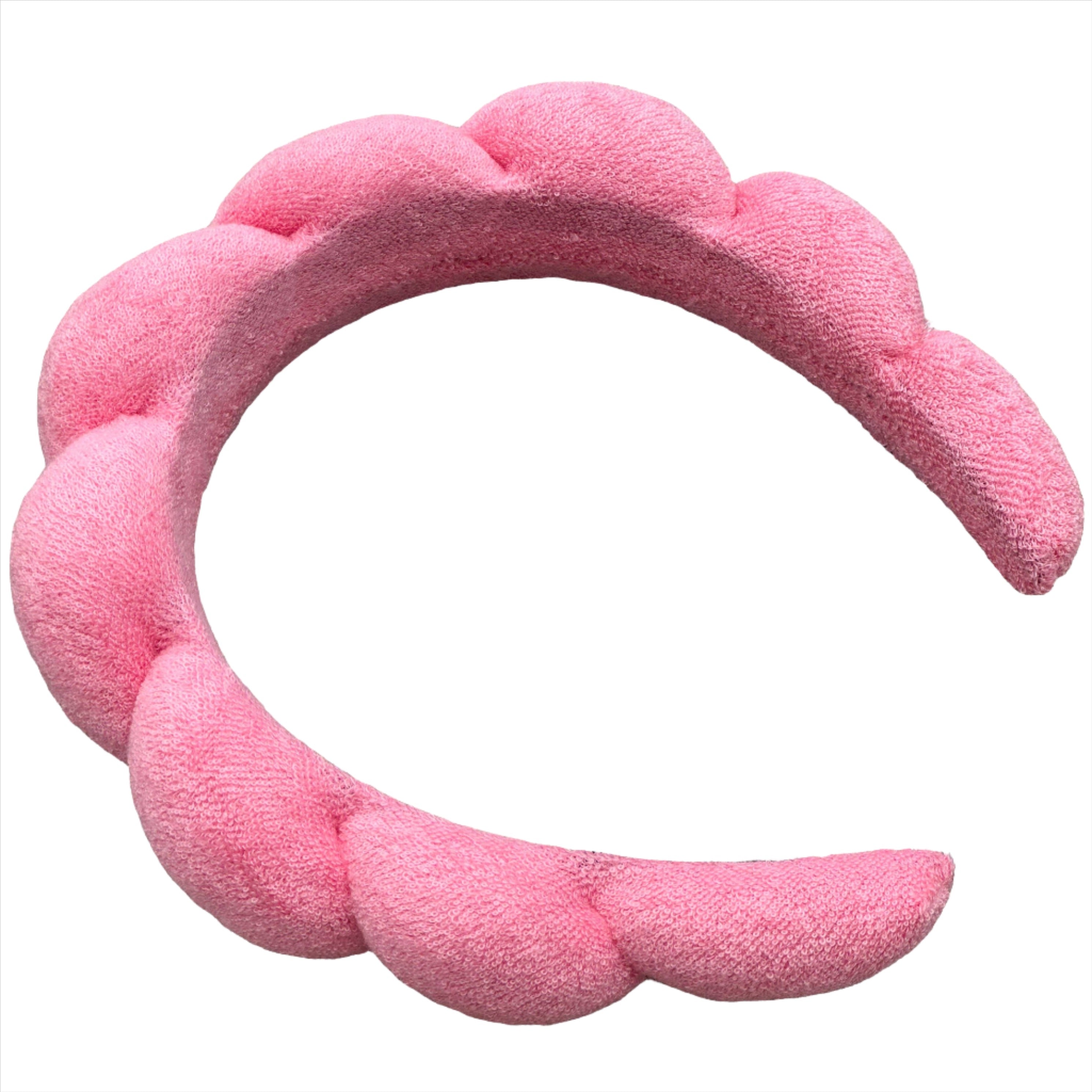 132. The Hot Pink Flower Terry Headband Lowknot Retro Floral Knot Headband | Hair Accessories by Nine Designs main image 3