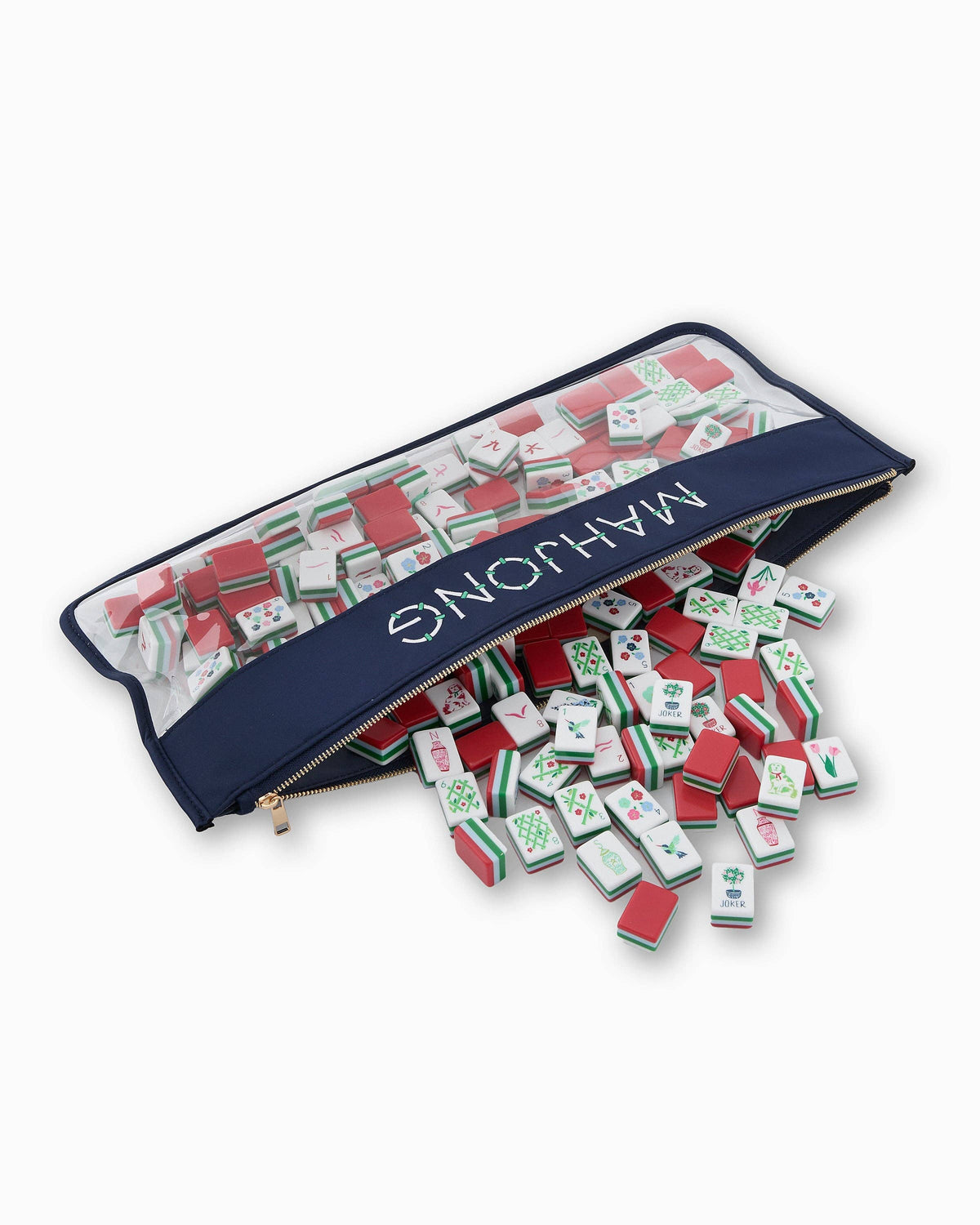 Navy Bamboo Mahjong Bag - The Preppy Bunny