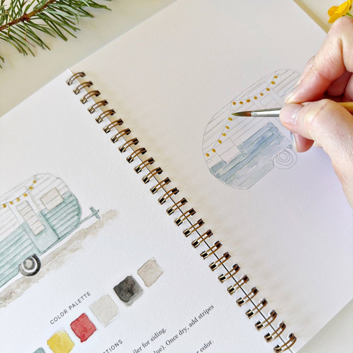 Camping watercolor workbook - The Preppy Bunny