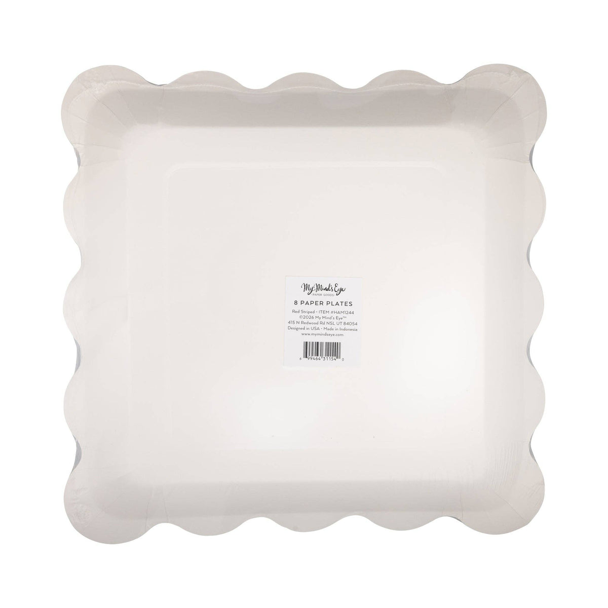Red Stripes Paper Plates - 11" - The Preppy Bunny