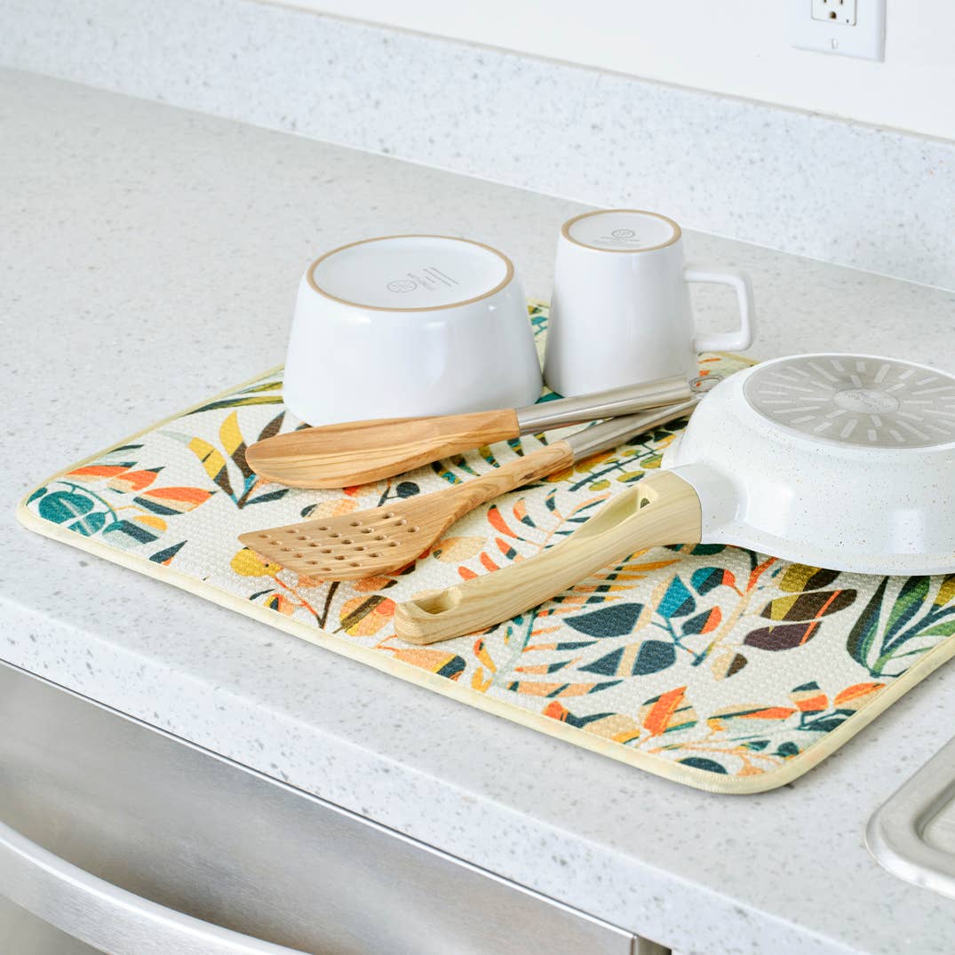 Colorful Leaves Dish Drying Mats, Set of 2 - The Preppy Bunny