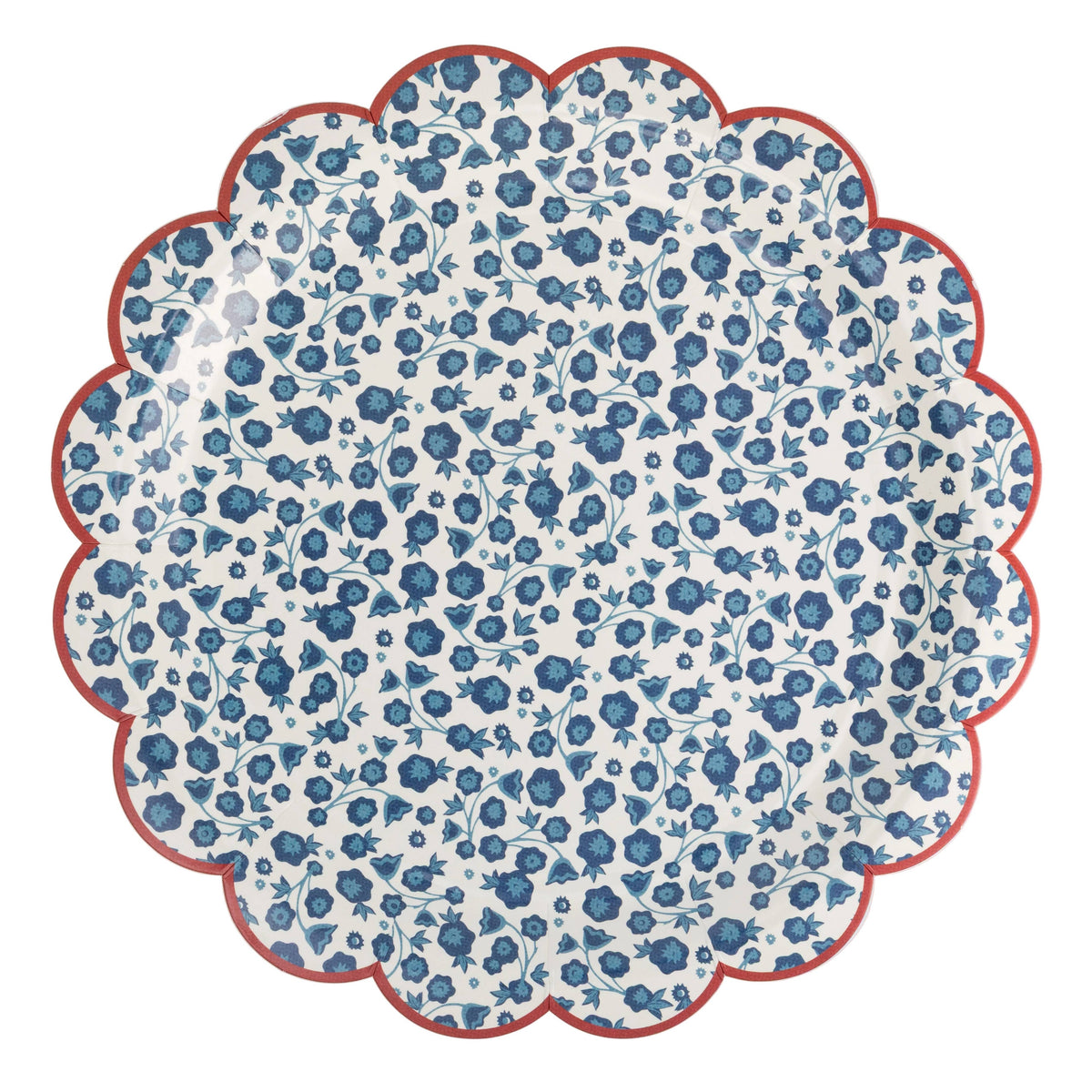Blue Ditsy Floral Paper Plates