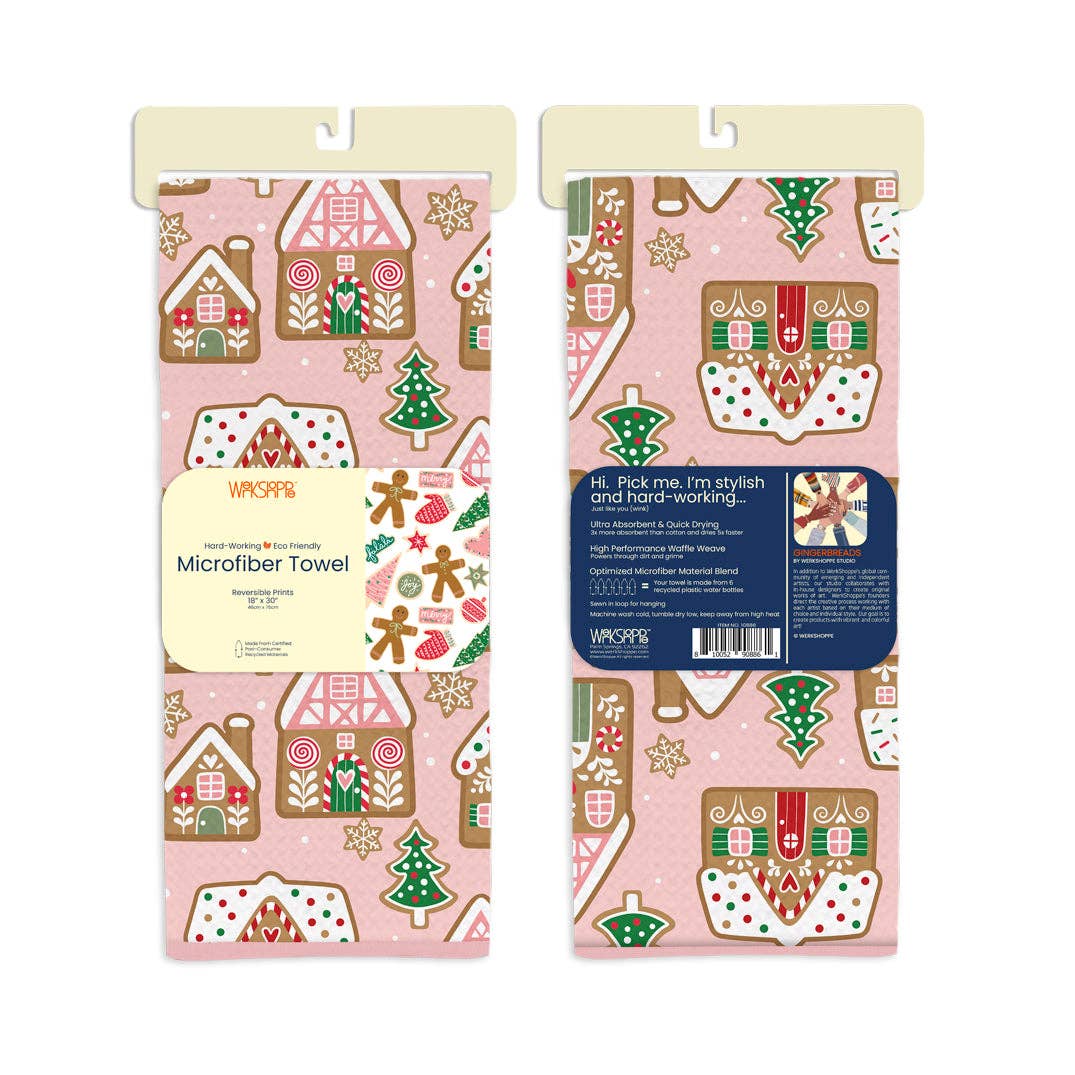 Gingerbread Cookies Christmas Microfiber Kitchen Towel - The Preppy Bunny