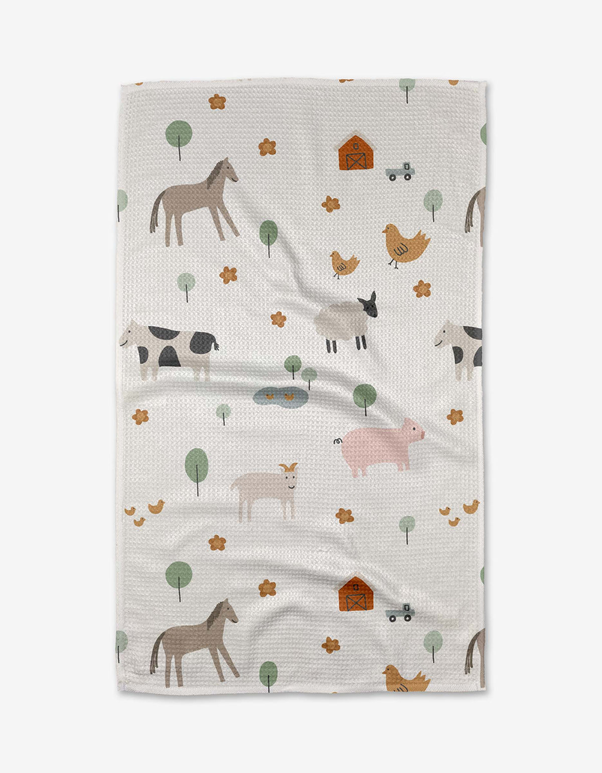 Light Farm Animals Tea Towel by Geometry