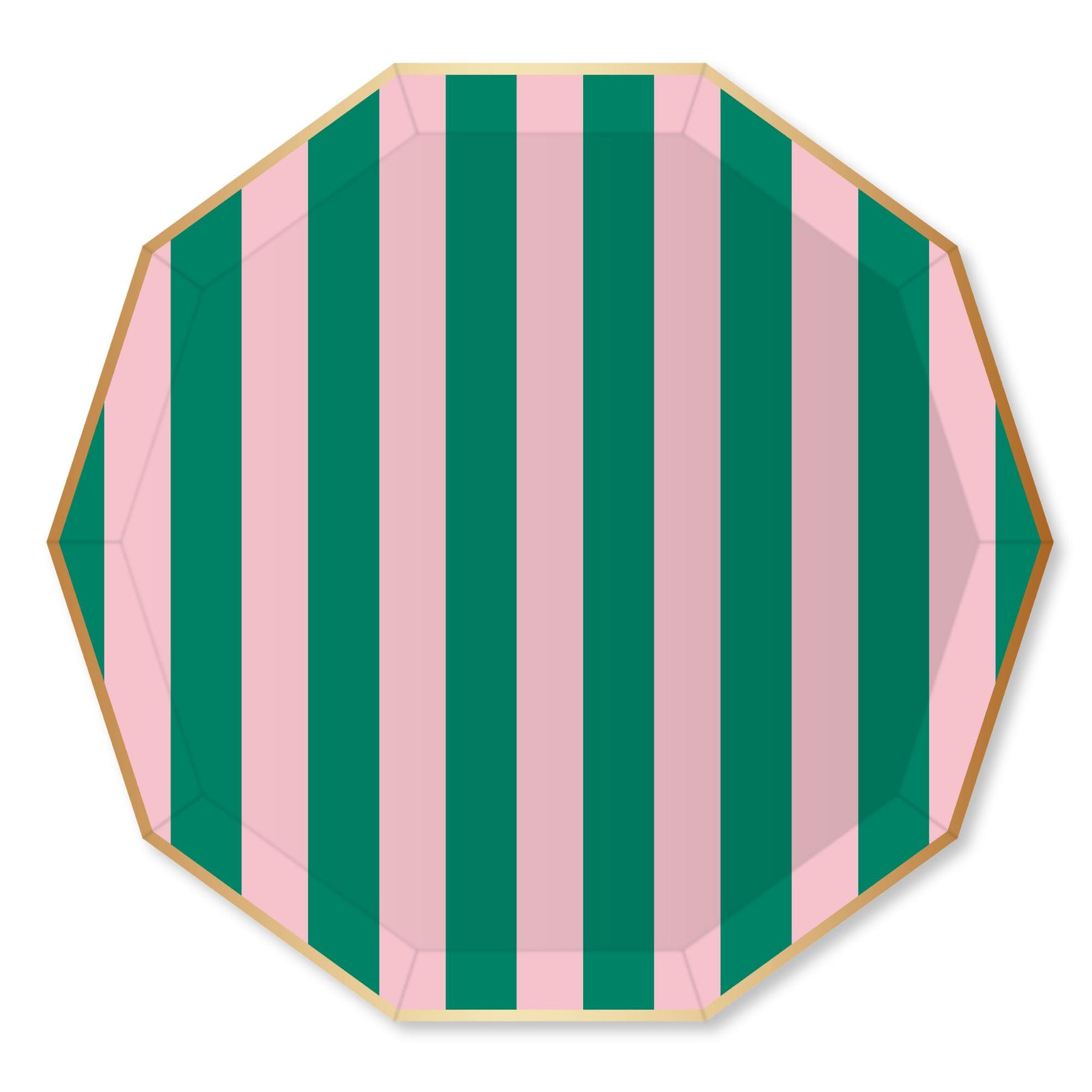 Pink & Green Signature Cabana Stripe Large Paper Plates - The Preppy Bunny