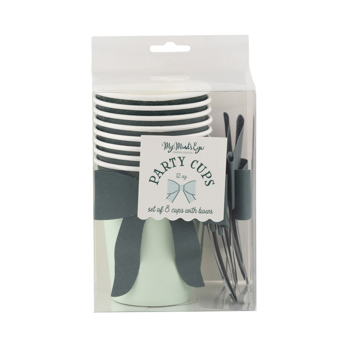 Mint and Green Bow Paper Cups - The Preppy Bunny