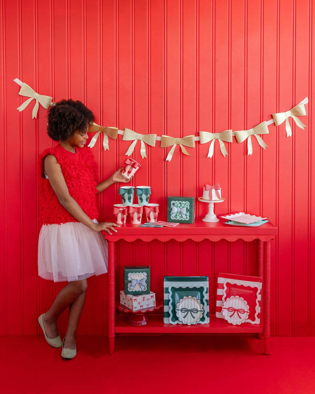 Red and Pink Bow Paper Cups - The Preppy Bunny