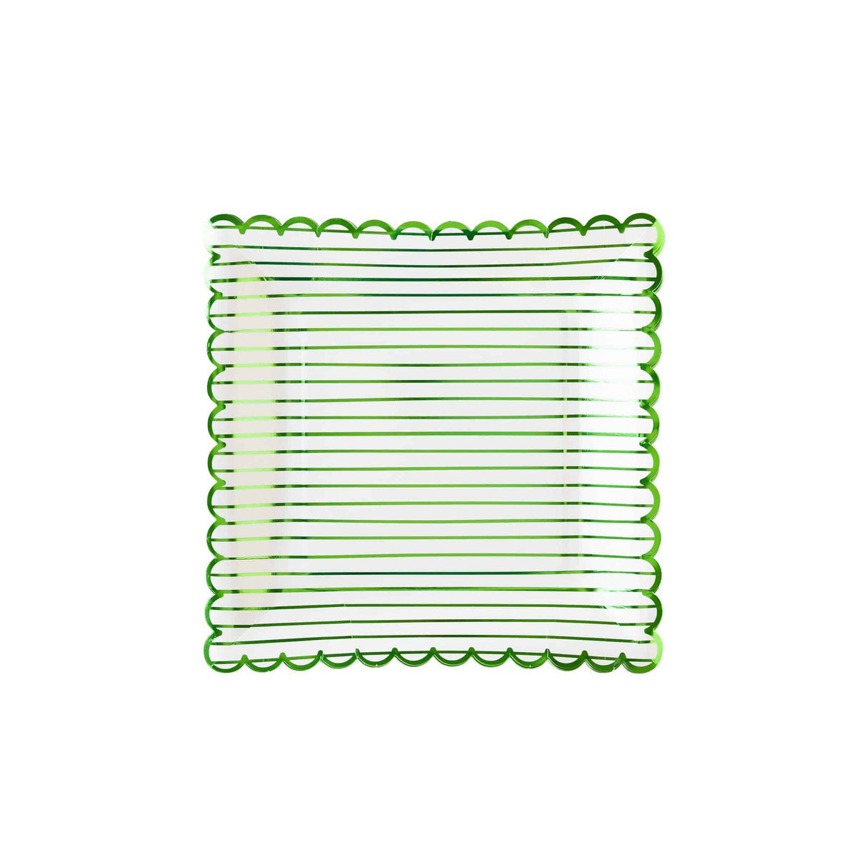 Green Striped Paper Plates - The Preppy Bunny