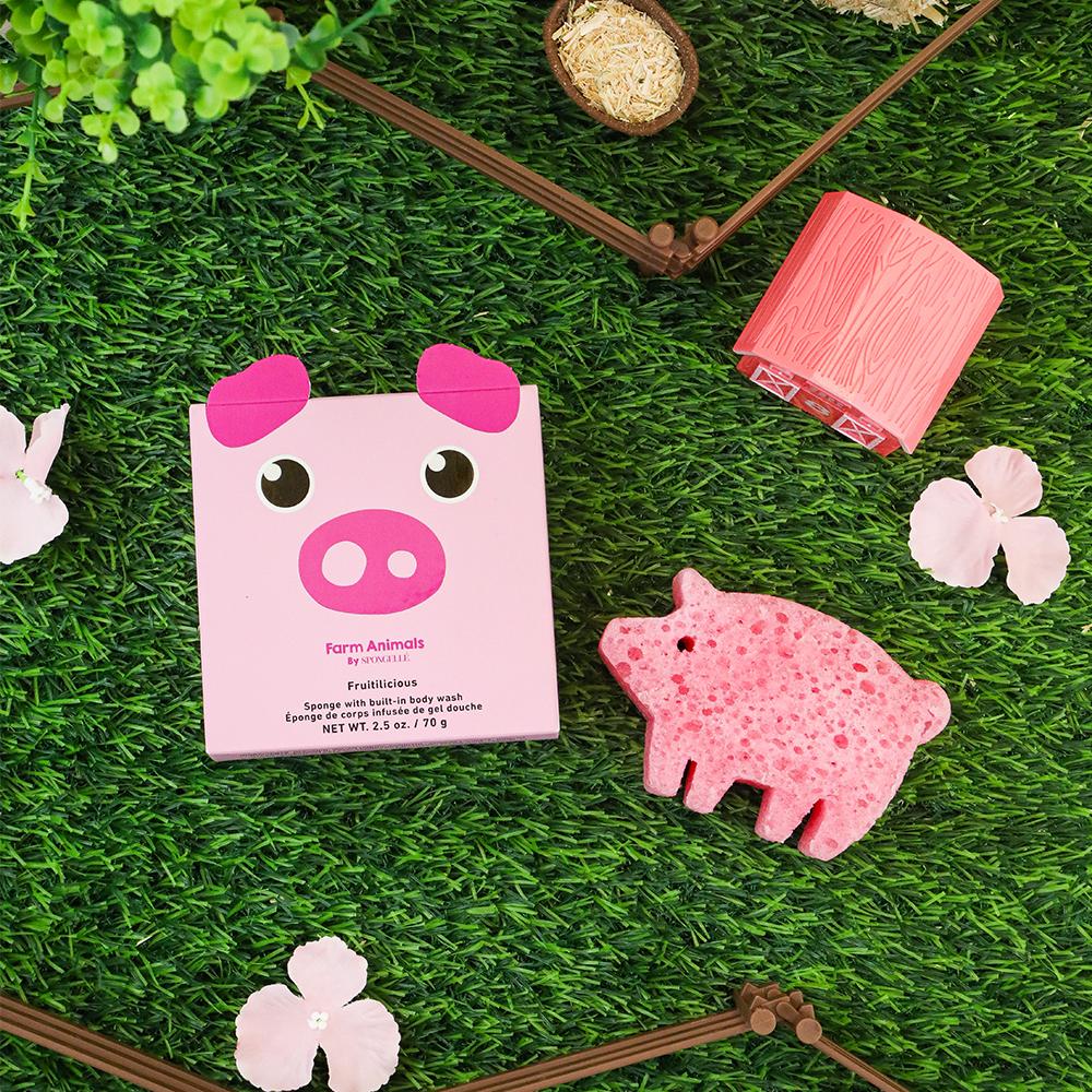 ボディ・フェイスケア pigpig Peggy Pig Farm Animals Bath Sponge | The Preppy Bunny