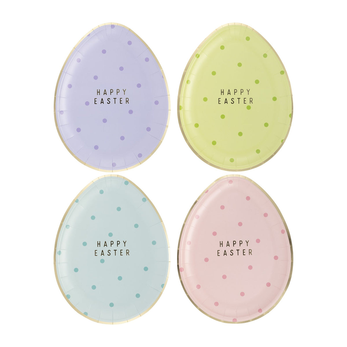 Polka Dot Egg Shaped Paper Plate Set - The Preppy Bunny