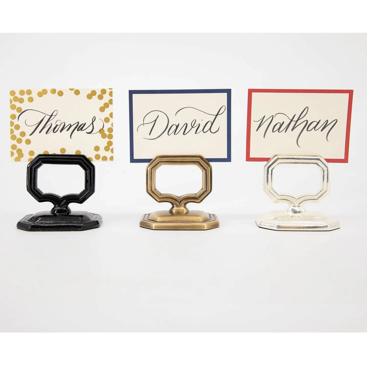Brass Napkin Ring with Place Card Holder - The Preppy Bunny
