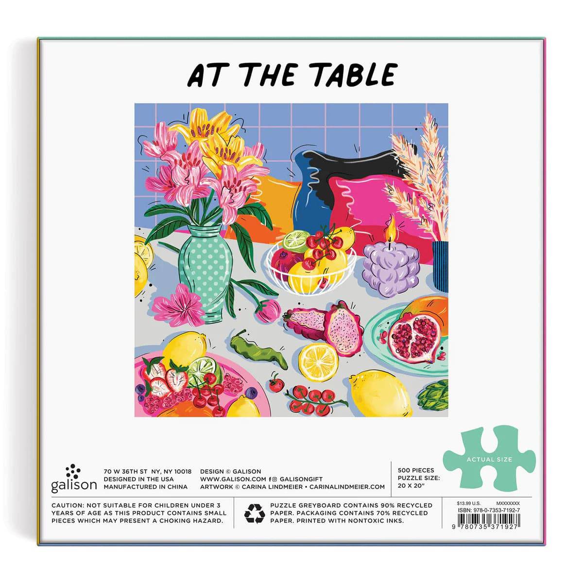 At the Table 500 Piece Puzzle - The Preppy Bunny