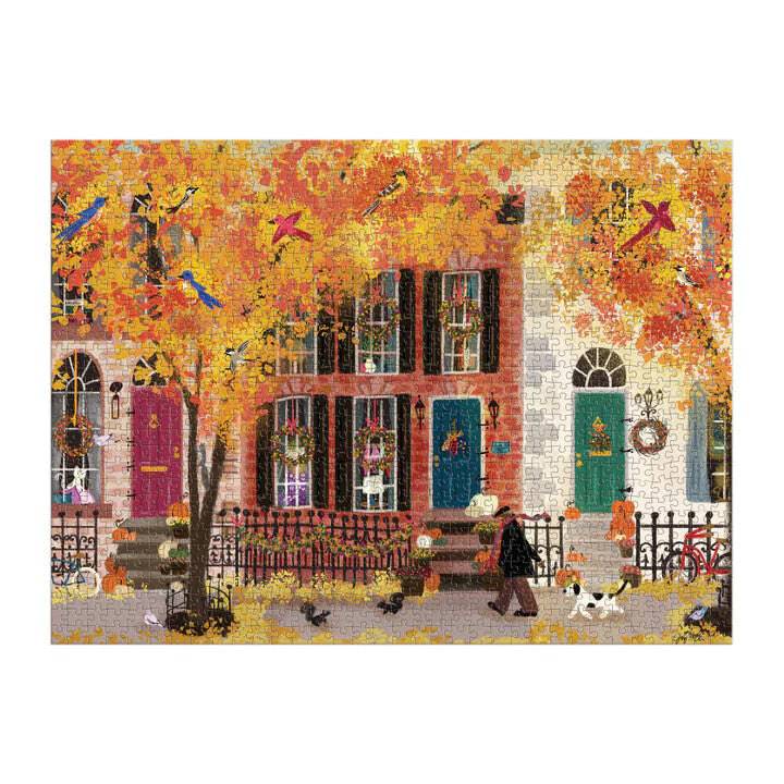 Autumn in the Neighborhood 1000 Piece Puzzle - The Preppy Bunny