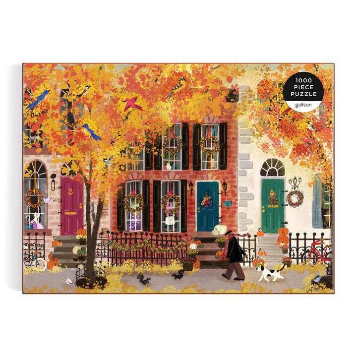 Autumn in the Neighborhood 1000 Piece Puzzle - The Preppy Bunny