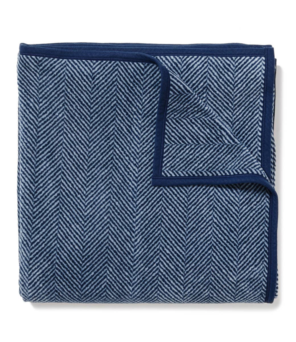 Harborview Herringbone Navy Blanket by ChappyWrap