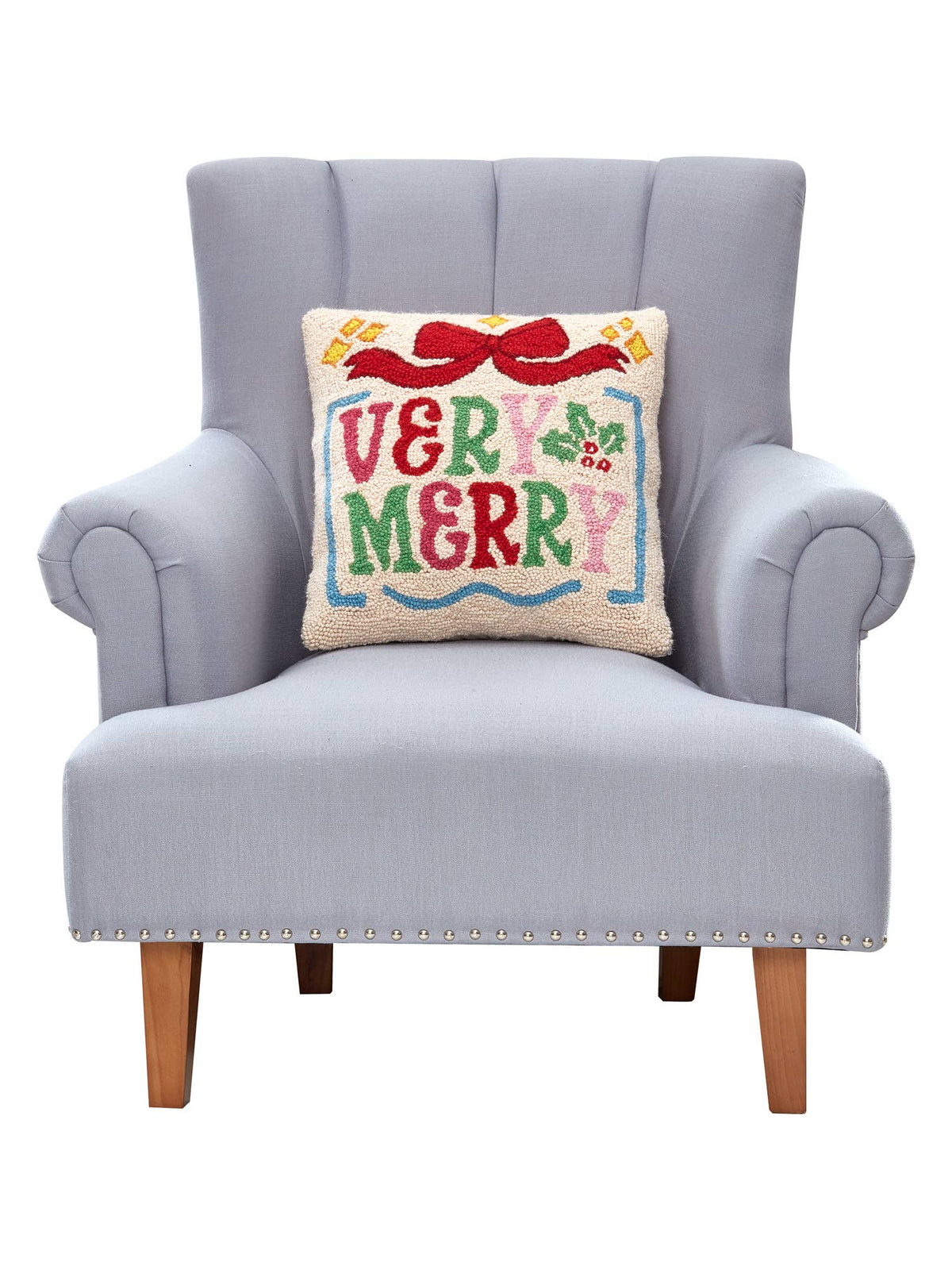 Very Merry Hook Pillow - The Preppy Bunny