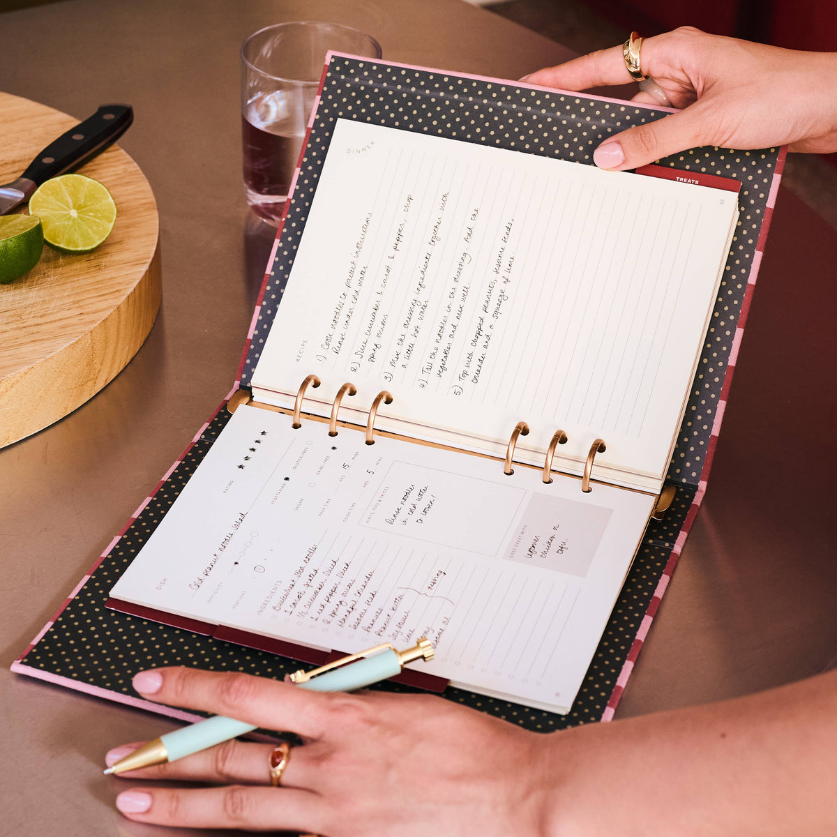Recipe Binder-Folio - Cabana Pink