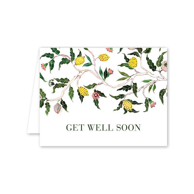 Brocade Botanical Get Well Card - The Preppy Bunny