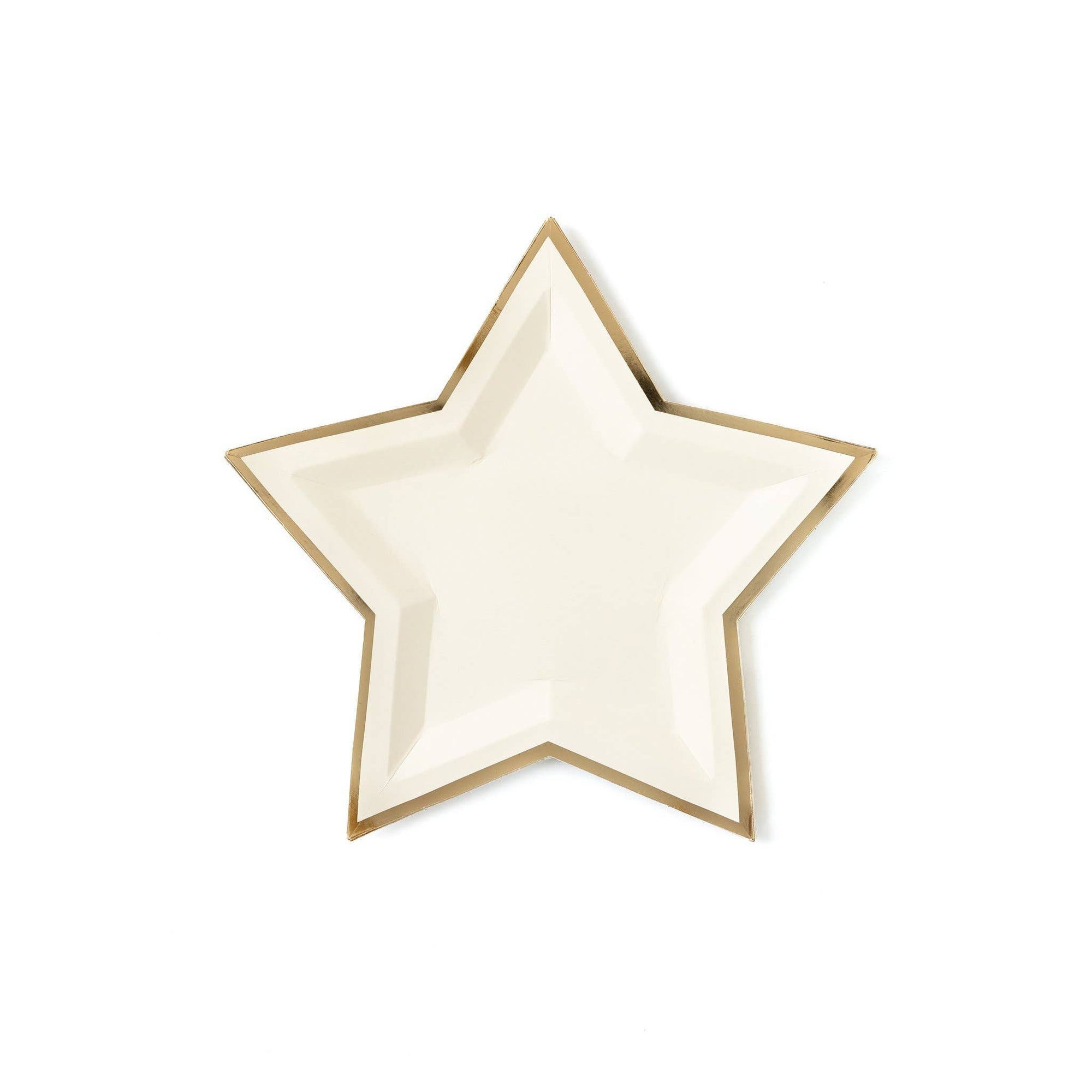 Cream Star Shaped 9" Gold Foiled Plates - The Preppy Bunny