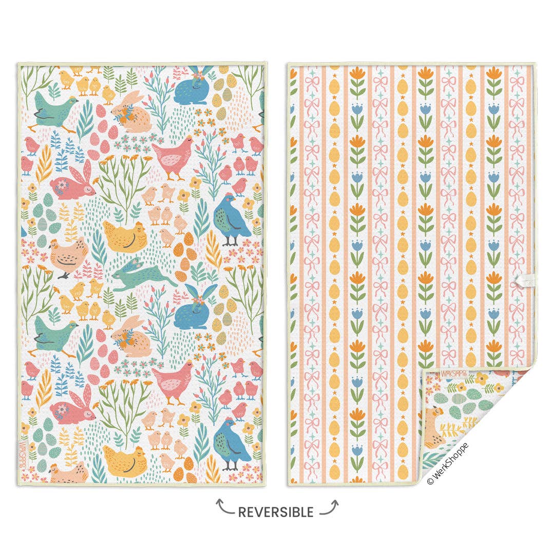 Springtime Friends Microfiber Kitchen Towel - The Preppy Bunny