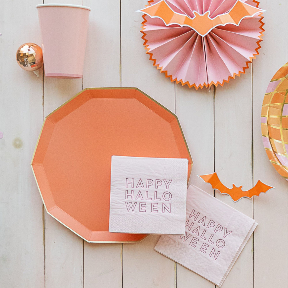 Orange Premium Paper Dinner Plates - The Preppy Bunny