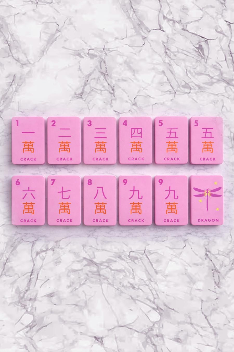 Floating Mahjong Tiles in Floral Pink for the Pool