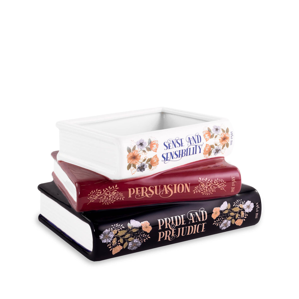 Stacked Books Planter, Jane Austen - The Preppy Bunny