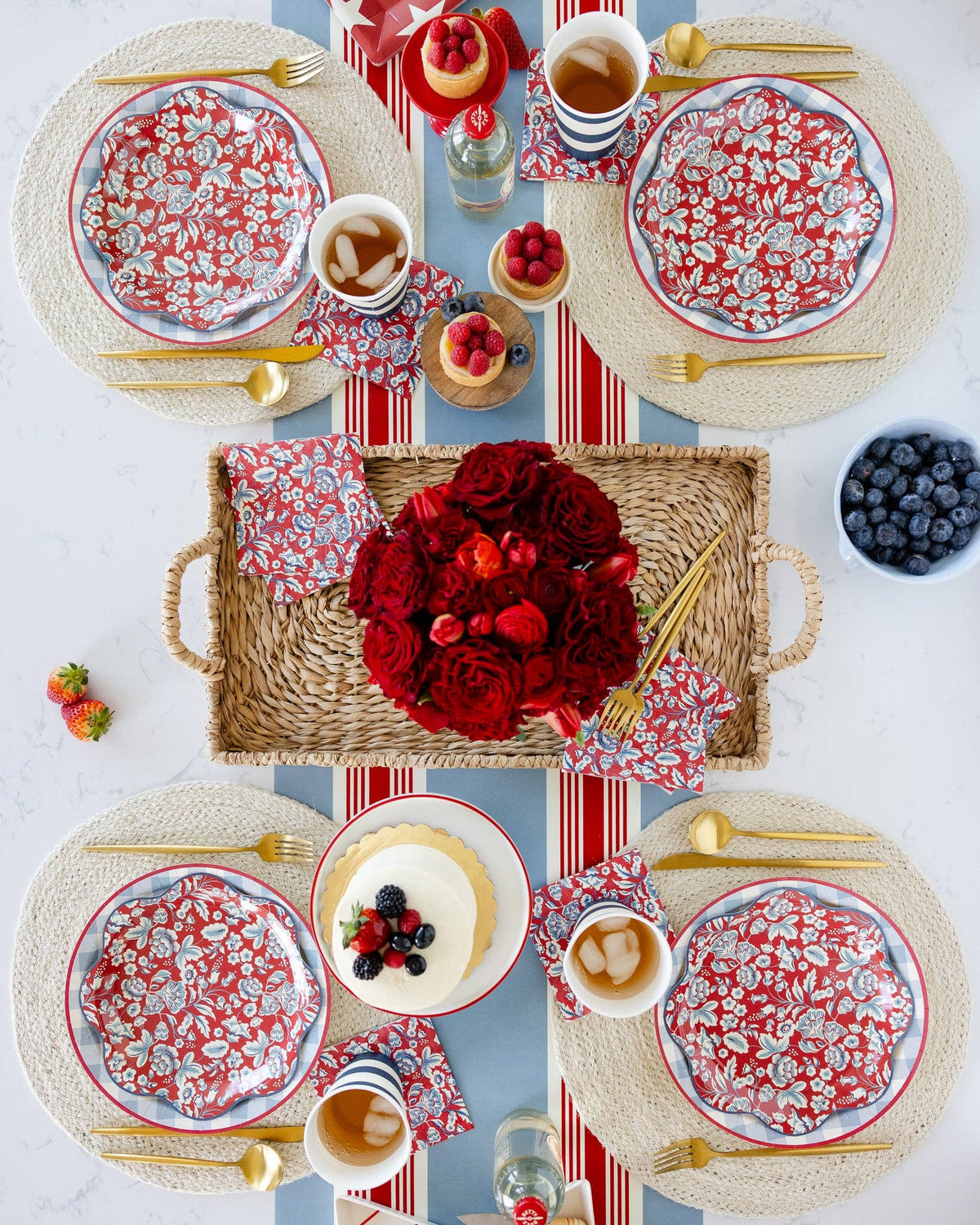 Hamptons Floral Paper Cocktail Napkins - The Preppy Bunny