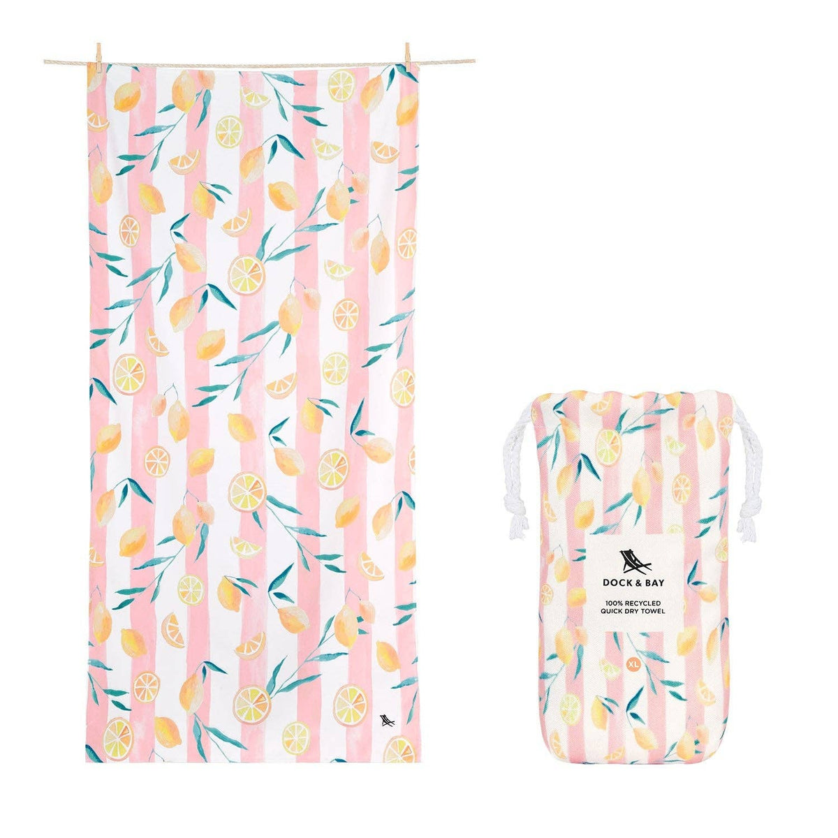 Dock &amp; Bay Quick Dry Towels - Life Gives You Lemons - 2 sizes - The Preppy Bunny