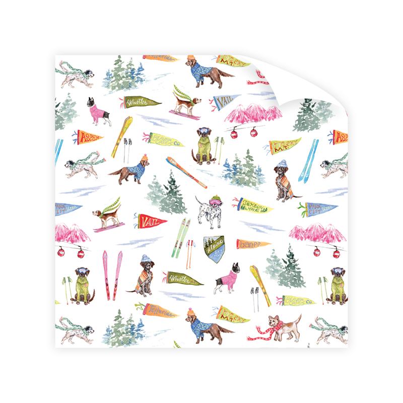 Ski Dogs Wrapping Paper Roll - The Preppy Bunny