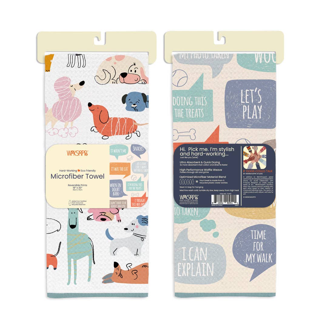 If Dogs Could Talk Microfiber Kitchen Towel - The Preppy Bunny