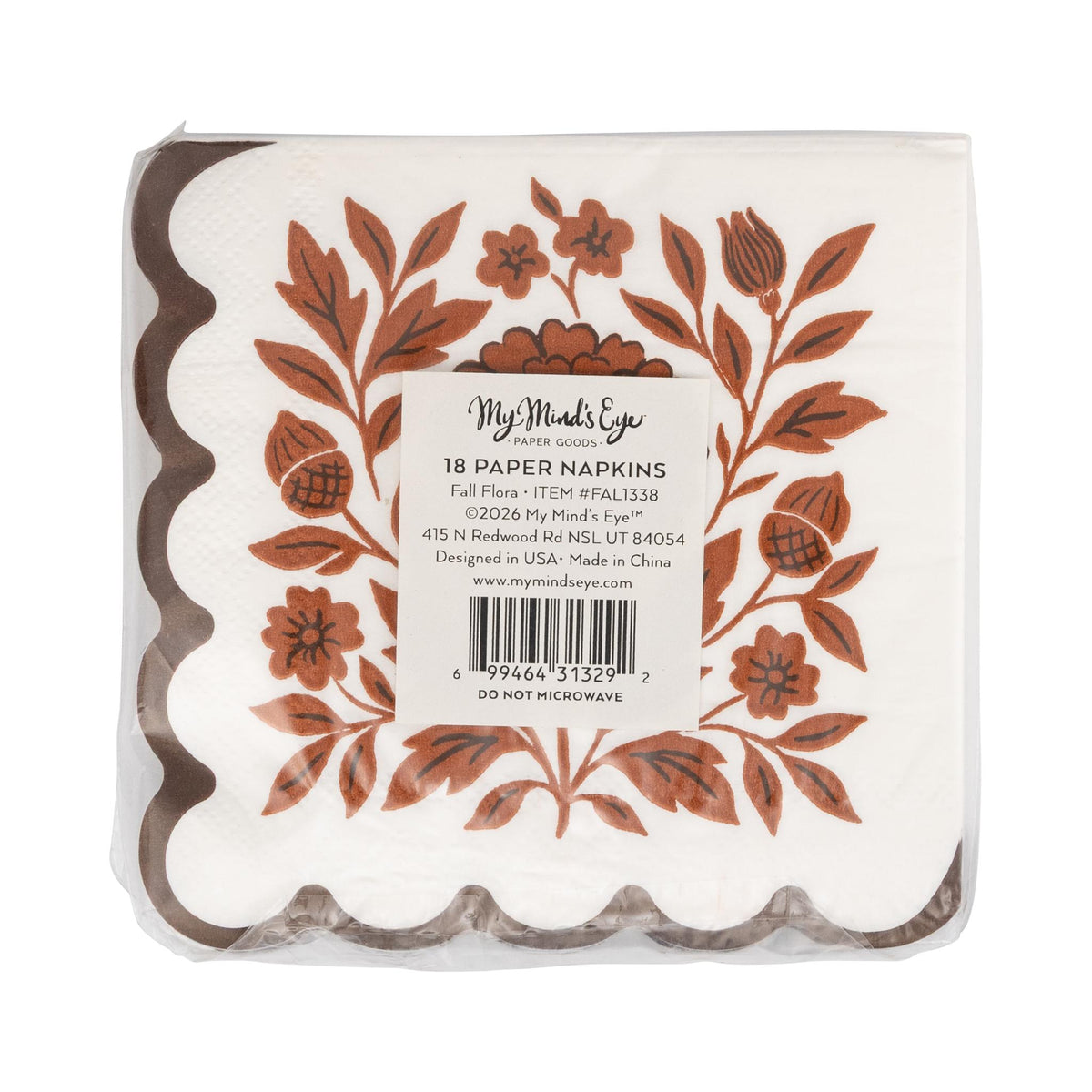Fall Flora Paper Cocktail Napkins