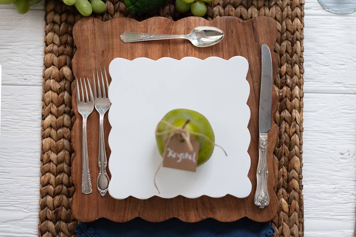 Scalloped Square Cutting Board - Medium - The Preppy Bunny