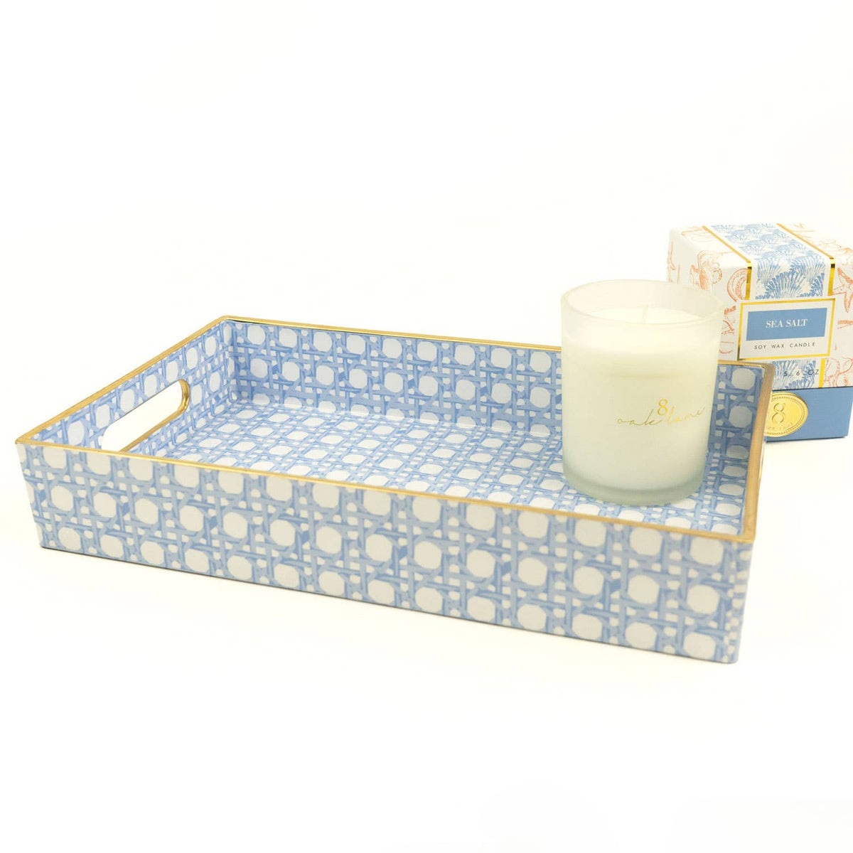 Blue Cane Vanity Tray - The Preppy Bunny
