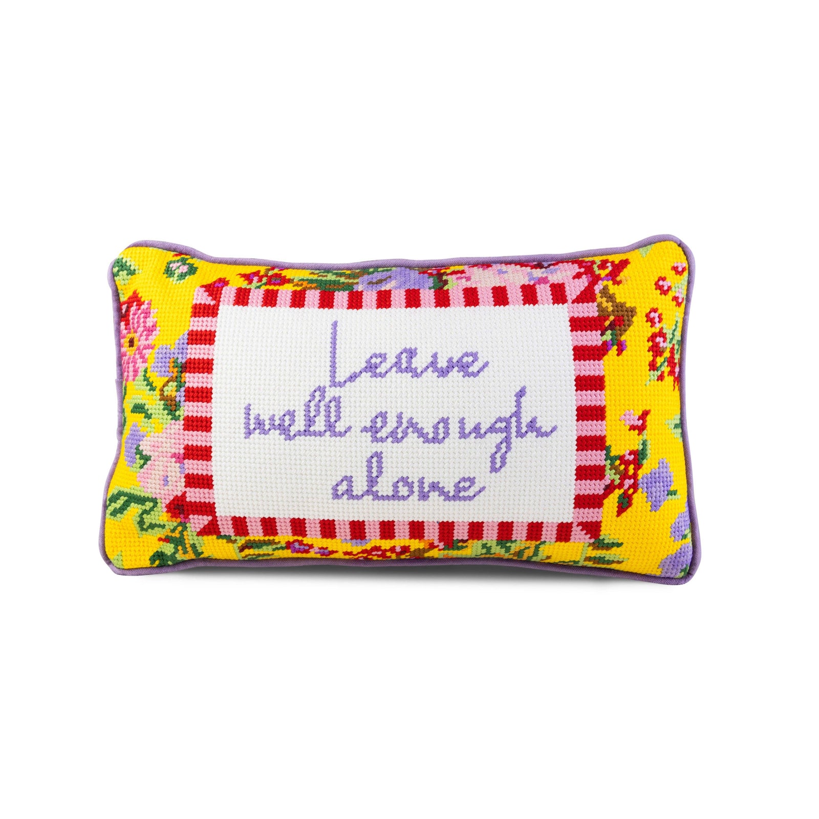 Well Enough Needlepoint Pillow - The Preppy Bunny