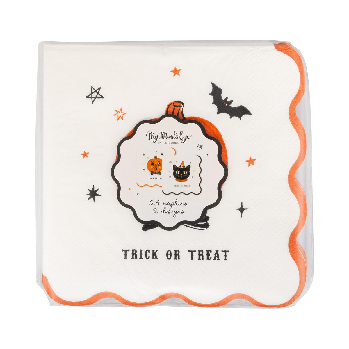 Vintage Halloween Characters Paper Cocktail Napkin Set