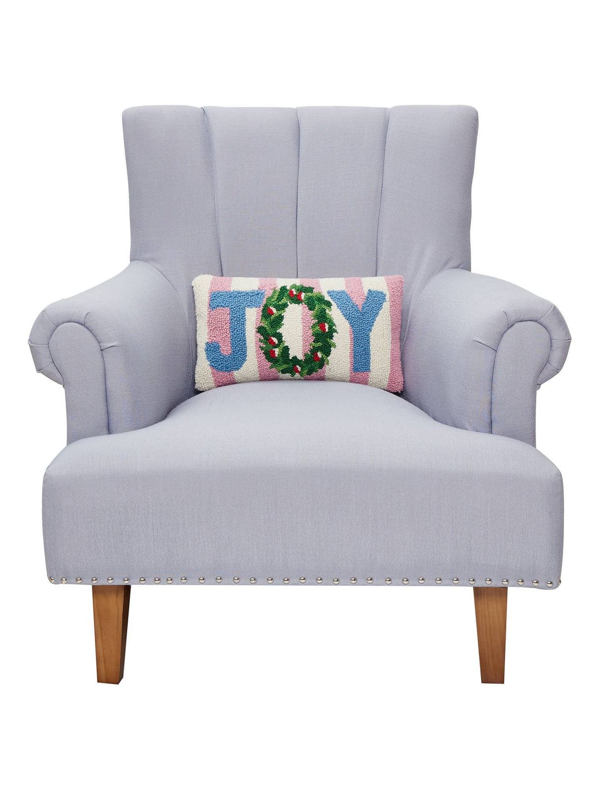 Pink Stripe Joy Hook Pillow - The Preppy Bunny