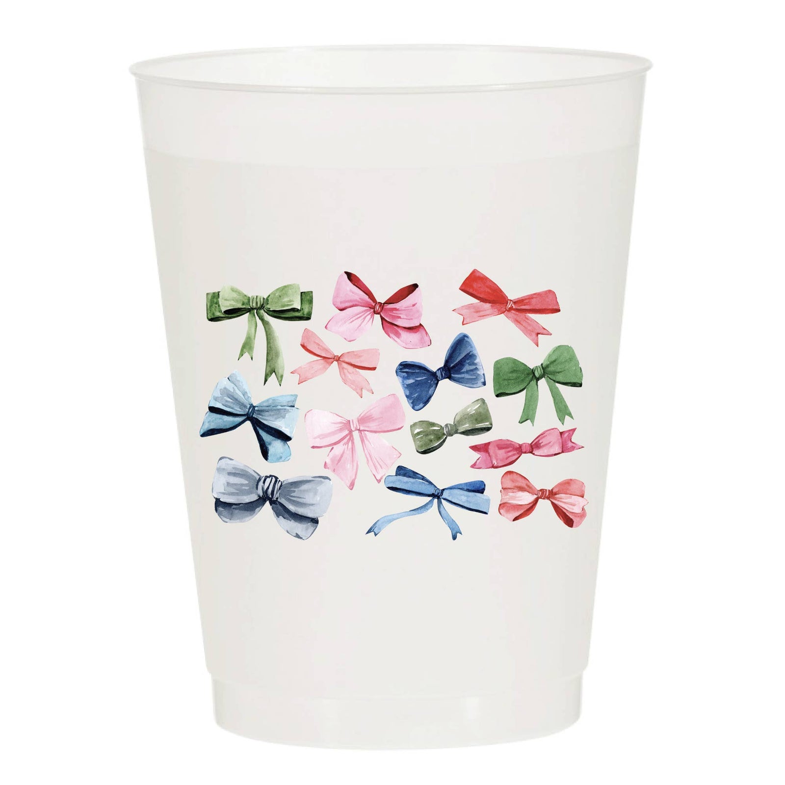 Watercolor Multi-Bows Frosted Cups - The Preppy Bunny