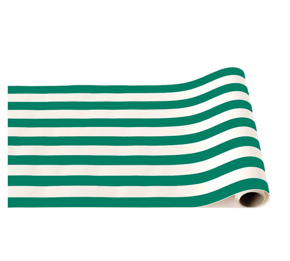 EMERALD GREEN SIGNATURE CABANA STRIPE TABLE RUNNER - The Preppy Bunny