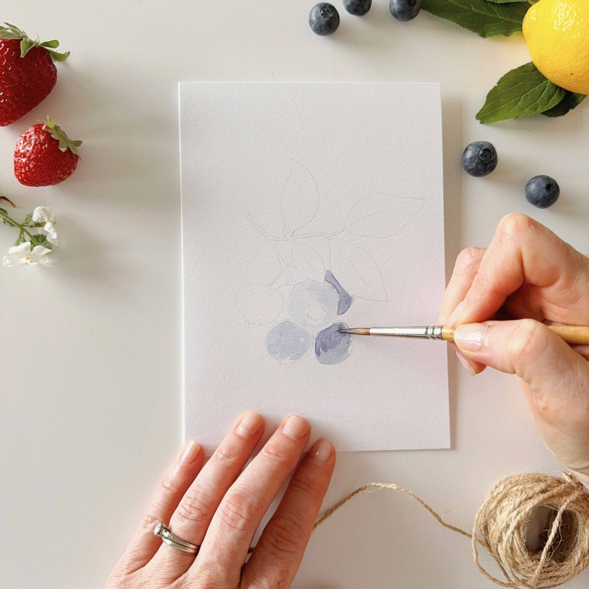Fruit Paintable Notecards - The Preppy Bunny