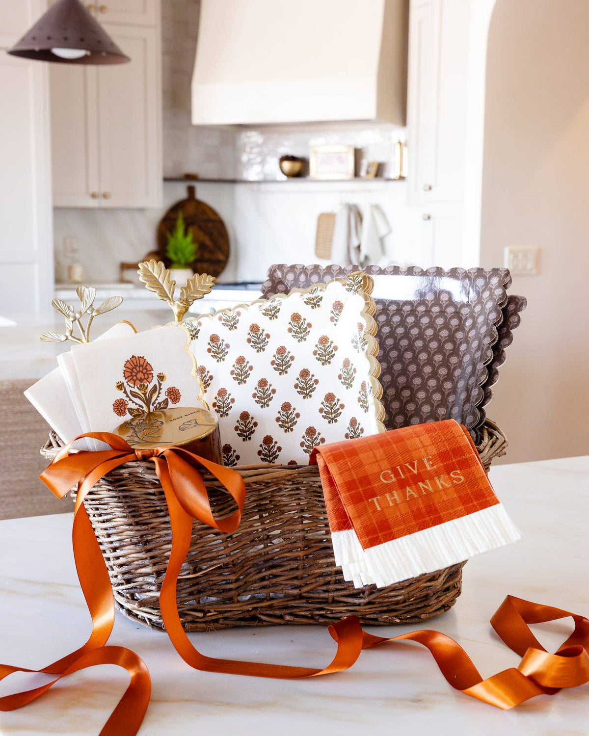 Give Thanks Floral Paper Cocktail Napkins - The Preppy Bunny