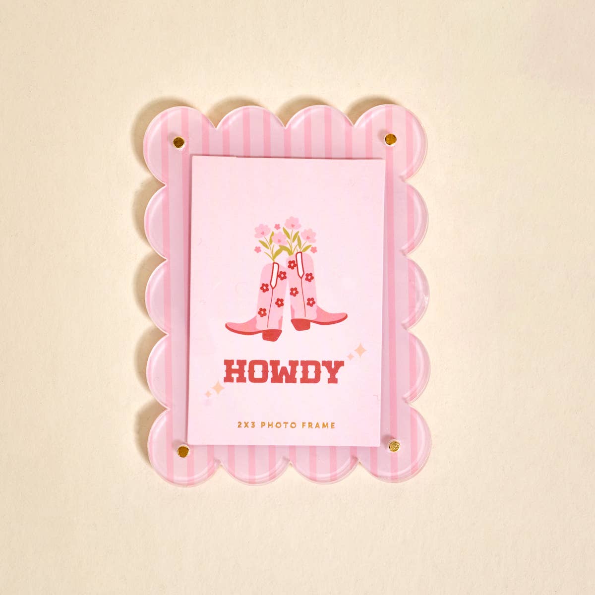 Mini Acrylic Picture Frame Magnet in Cowgirl Boots - The Preppy Bunny