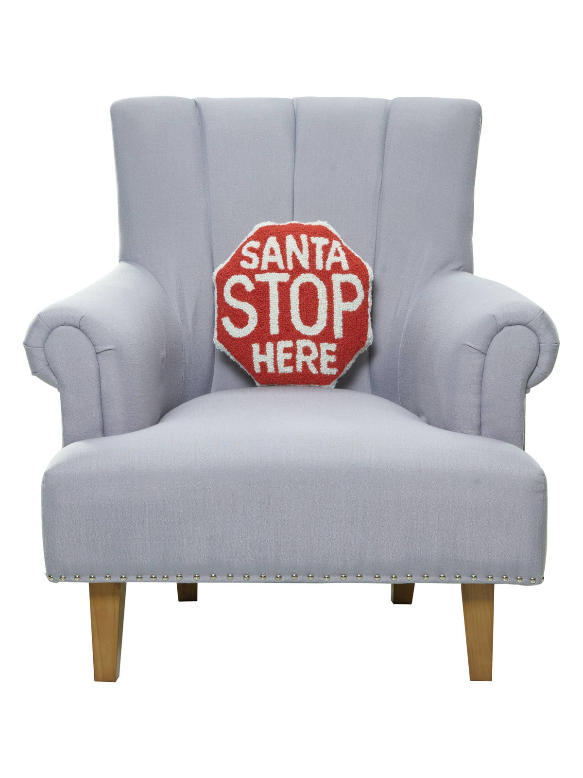 Santa Stop Sign Hook Pillow - The Preppy Bunny