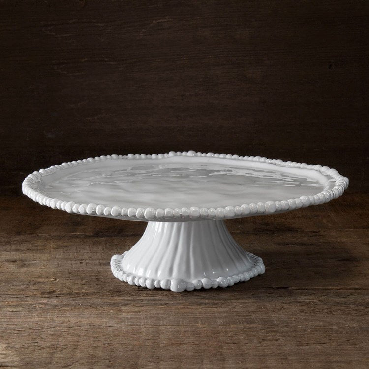 VIDA Alegria Pedestal Cake Plate in White