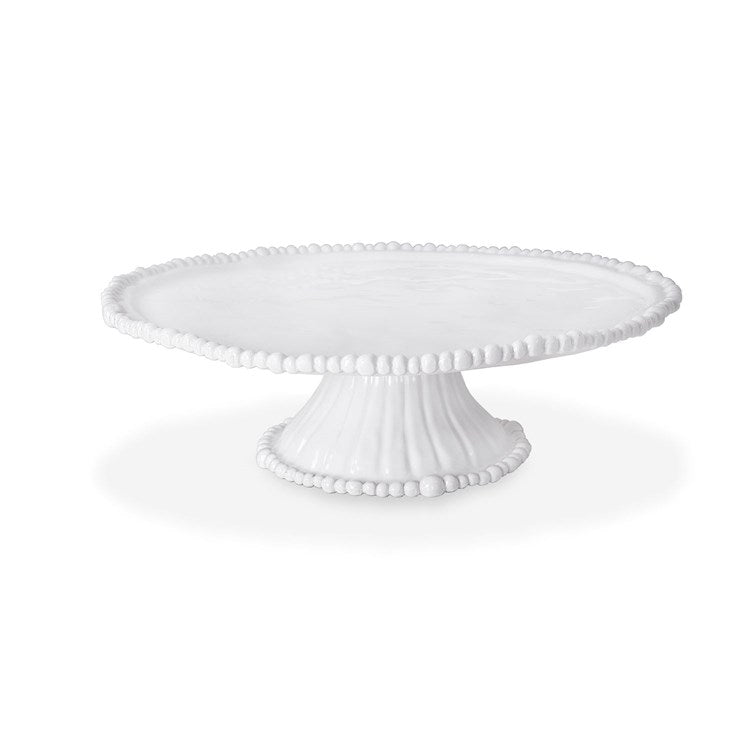 VIDA Alegria Pedestal Cake Plate in White - The Preppy Bunny