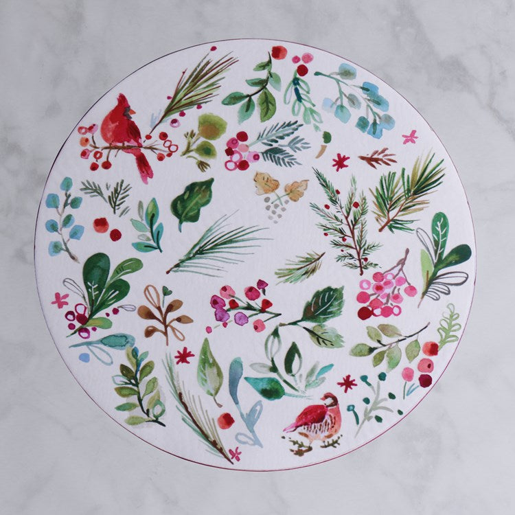 VIDA Happy Christmas Reversible 16&quot; Round Placemat